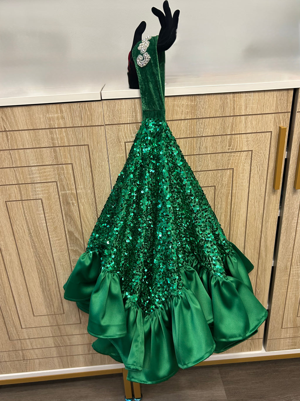 Sequin and Satin Lap Scarf